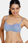 Zivame Double Layered Non Wired 3/4Th Coverage T-Shirt Bra - Blue Blizzard — thumbnail 3